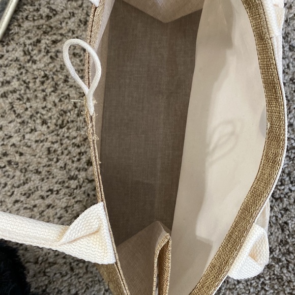 Canvas small tote with button closure - never used - Picture 5 of 5